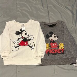 Disney Kids Sweatshirt Set - White and Gray with Mickey Mouse